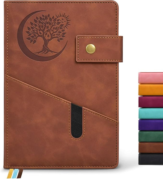 Lined Journal Notebook for Men, A5 Leather Journals for Writing Women, Hardcover Notebooks for Work,School,Note Taking,Travel,Business,Personal daily Diary,200 Page College Ruled (5.9" x 8.4")