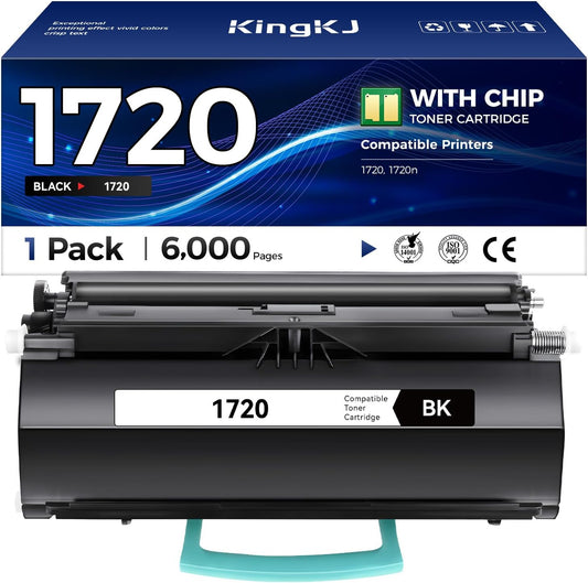 KingKJ MW558 1720 1720DN Toner Cartridge High Yield Black 2-Pack with chip Replacement for Dell MW558 1720 Toner Compatible with Dell 1720 1720n 1720DN Laser Printer Ink All-in-One Copier 6,000 Pages