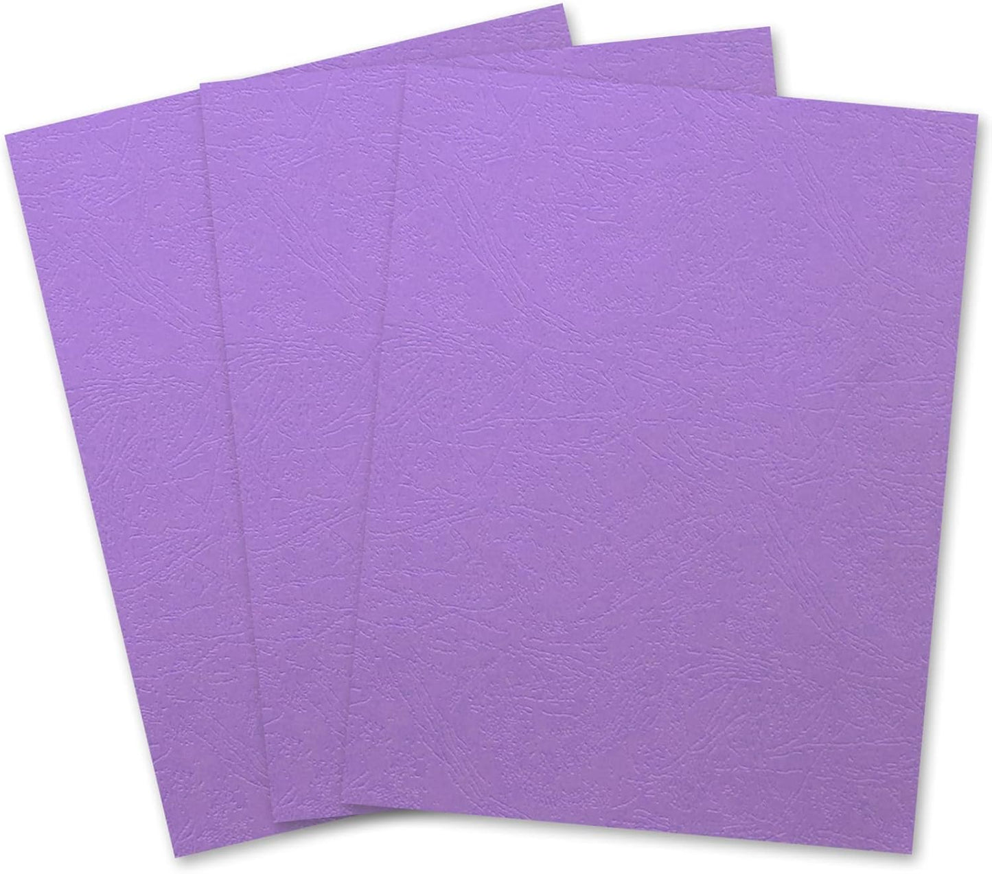 Binditek 100 Pack Grain Texture Paper Binding Presentation Covers, 8-1/2 x 11 Inches, 12Mil, 85lb, Un-Punched, Letter Size, Purple, Office Supplies