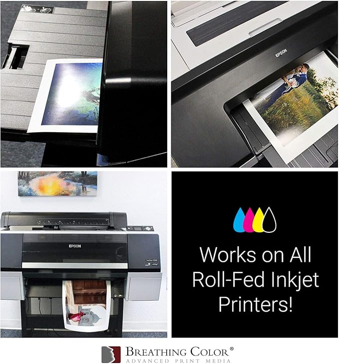 Vibrance Gloss Photo Printer Paper 10 mil 255 gsm Glossy Finish Premium Photo Paper Roll on 3inch Core 36 inches x 100 feet Works with Most Inkjet Printers Including Professional Makes and Models