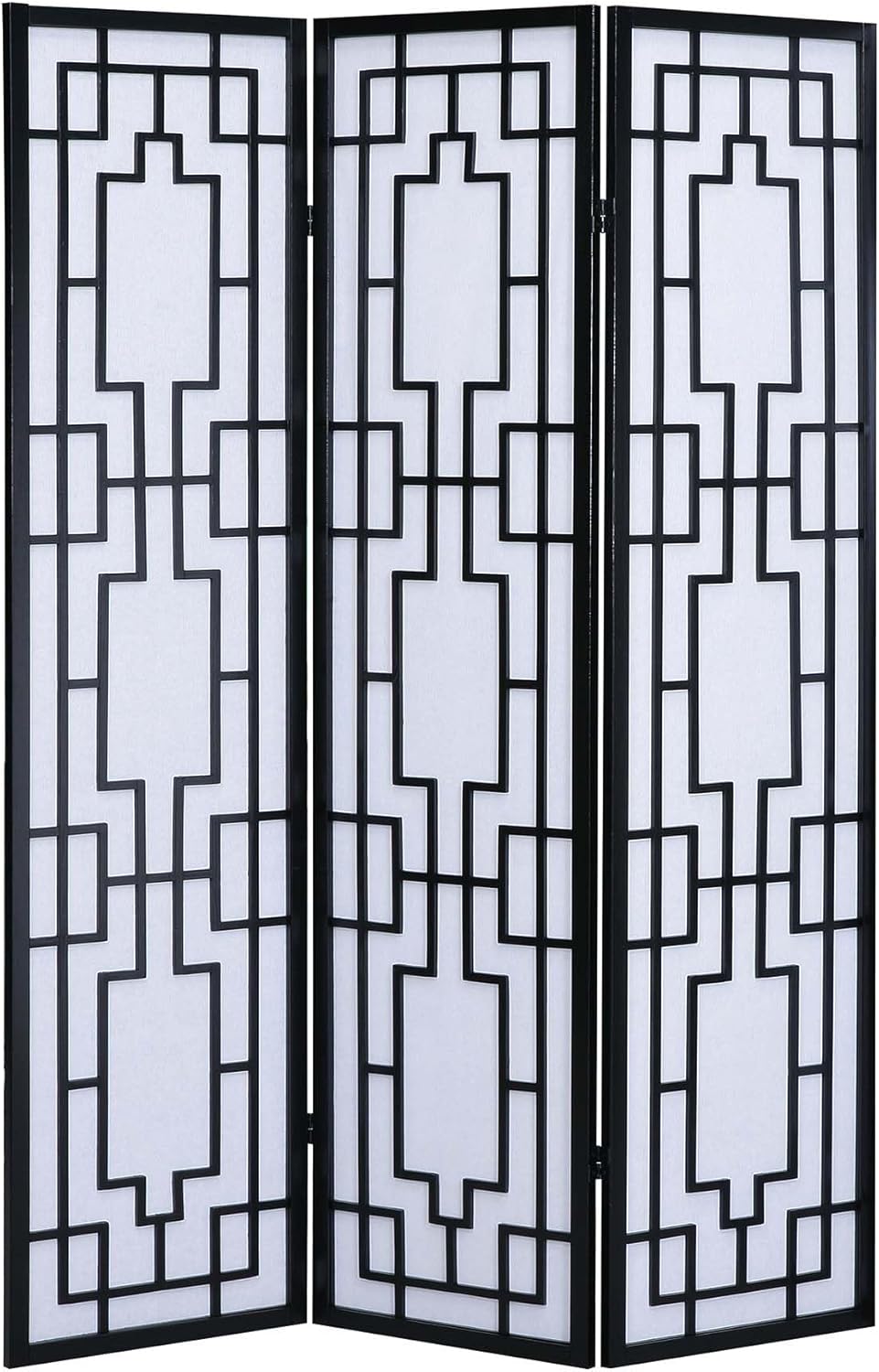 NicBex Room Divider 3 Panel Room Dividers with Geometric Lattice Design Partition Room Dividers and Folding Privacy Screens Wall Divider for Office, Room Separation,70" W x 0.8" D x 70.3" H, Black