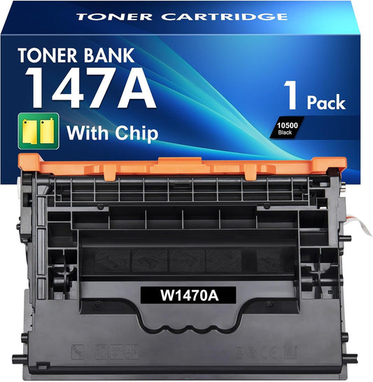 147A Black Toner Cartridge Compatible for HP 147A W1470A 147X W1470X for Enterprise M610n M611dn M611x M612dn M612x MFP M634h M635fht M635h M636fh Printer Ink (1-Pack)