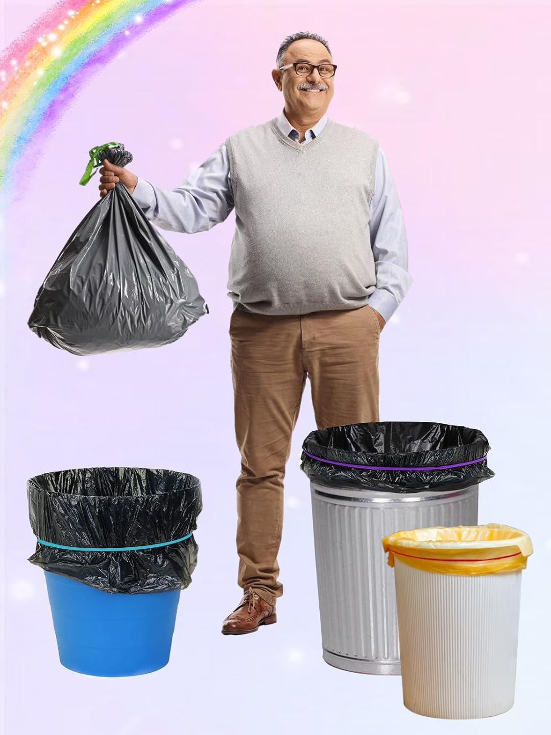 120 Pieces Extra Large Rubber Bands, Heavy-duty Silicone Rubber Bands, Thick Elastic Rubber Wrapping Bands for Office Tie Up Garbage Bag Notebook File Packing (4 Colors 7in Long)