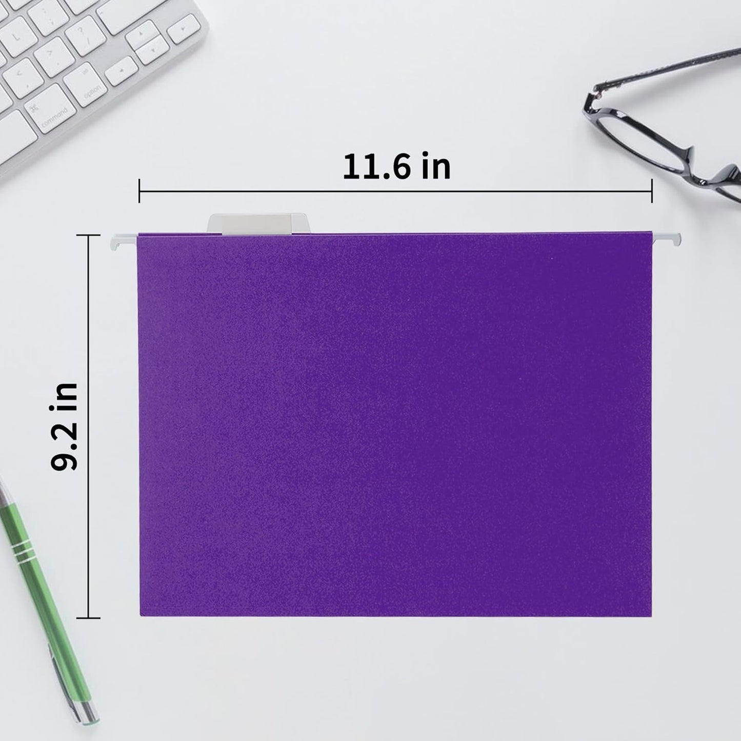 Purple Hanging File Folders,25 Packs Letter Size File Folder,Designed for Bulky Files,Filing Cabinet,1/5 Adjustable Tabs for Office,School,Home