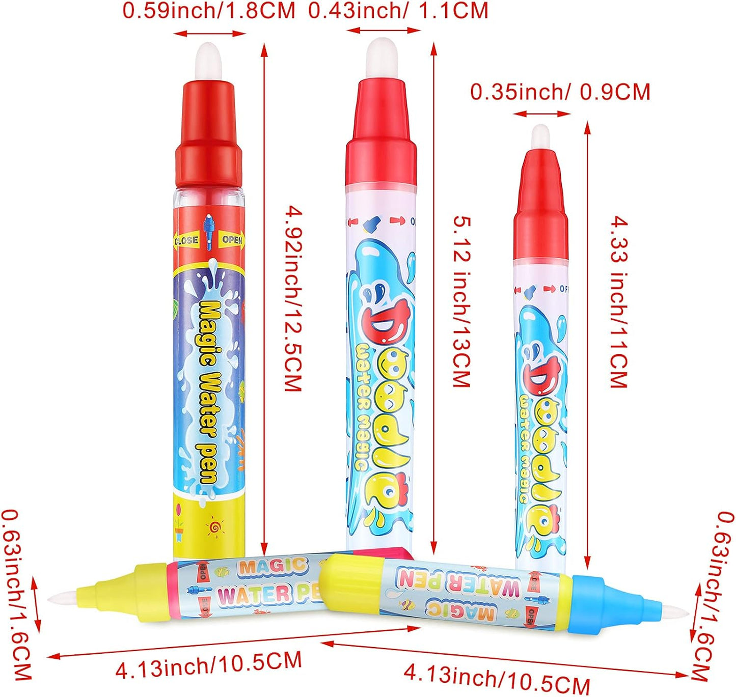 Tenare 10 Pcs Water Pens Water Doodle Pens Replacement Drawing Markers Doodle for Toddlers Kids Painting