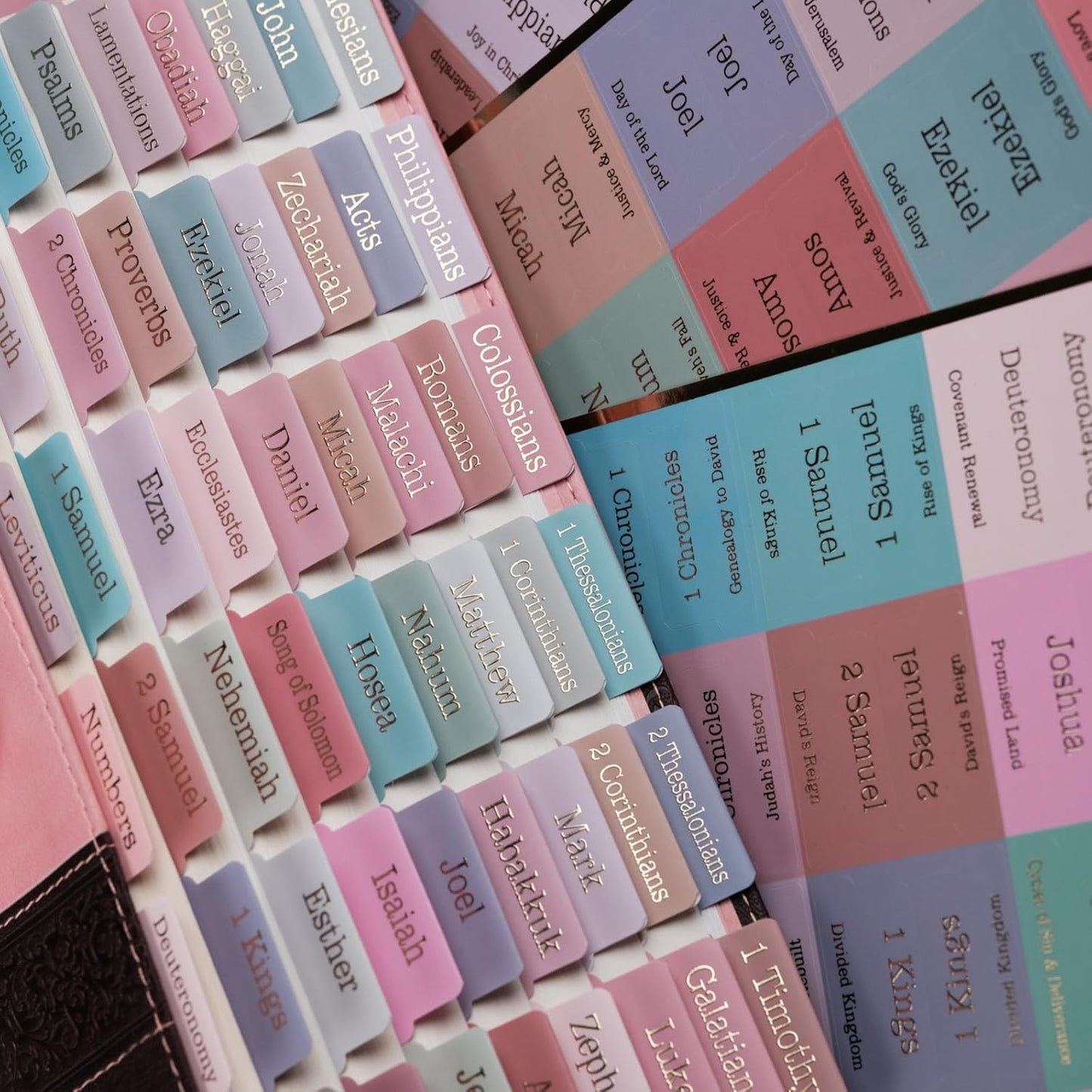 UPAFEXXI-Laminated Bible Tabs with Book Summaries(Gold Foil Embossed Lettering), Bible Tabs for Women and Men, Reposition Large Print Stickers, Easy to Read, 80Chapters Labels for Easy Navigation