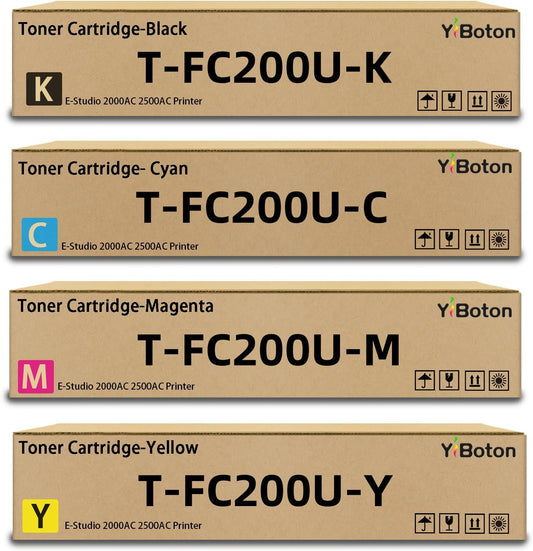 T-FC200U TFC200U High Yield Toner Cartridges Replacement for Toshiba T-FC200U-K T-FC200U-C T-FC200U-M T-FC200U-Y Toner Use for E-Studio 2000AC 2500AC Printer