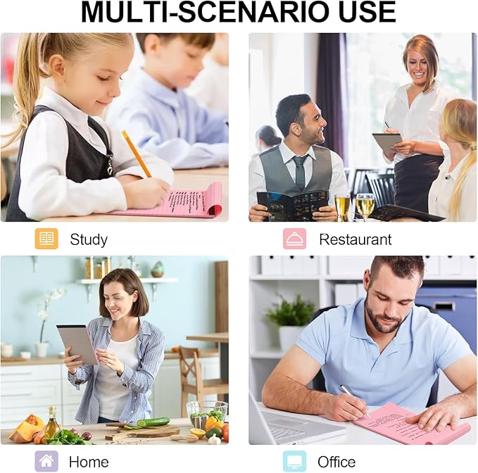 Utron 6 PCS Small Legal Pads 5x8 Pink, Narrow Ruled Small Note Pads 5x8, Micro Perforated Writing Pad, College Ruled Legal Notepads 5x8 for Study, Office, To-Do Lists(30 Sheets/Small Notepad)