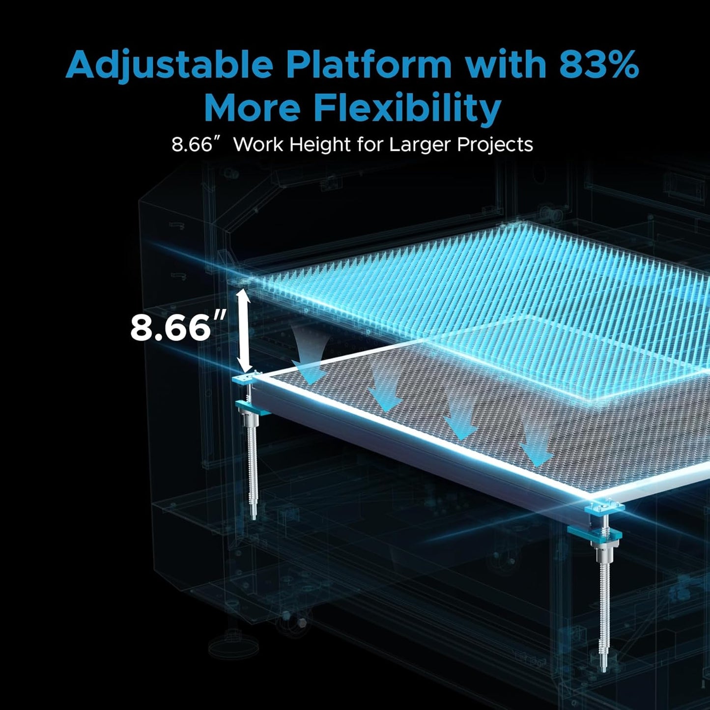OMTech Pronto 150W CO2 Laser Engraver – 63"x40" Laser Cutter with Autofocus, 2-Way Pass, Air Assist, Red Dot Pointer | Ideal for Wood, Acrylic, Glass & More