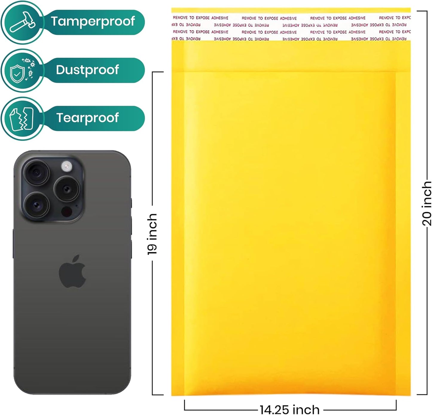 Levex - #7 14.25" x 20 [50 Pack) Kraft Bubble Mailers, Padded Envelope Mailers, Packing Envelope & Mailing Bags for Shipping