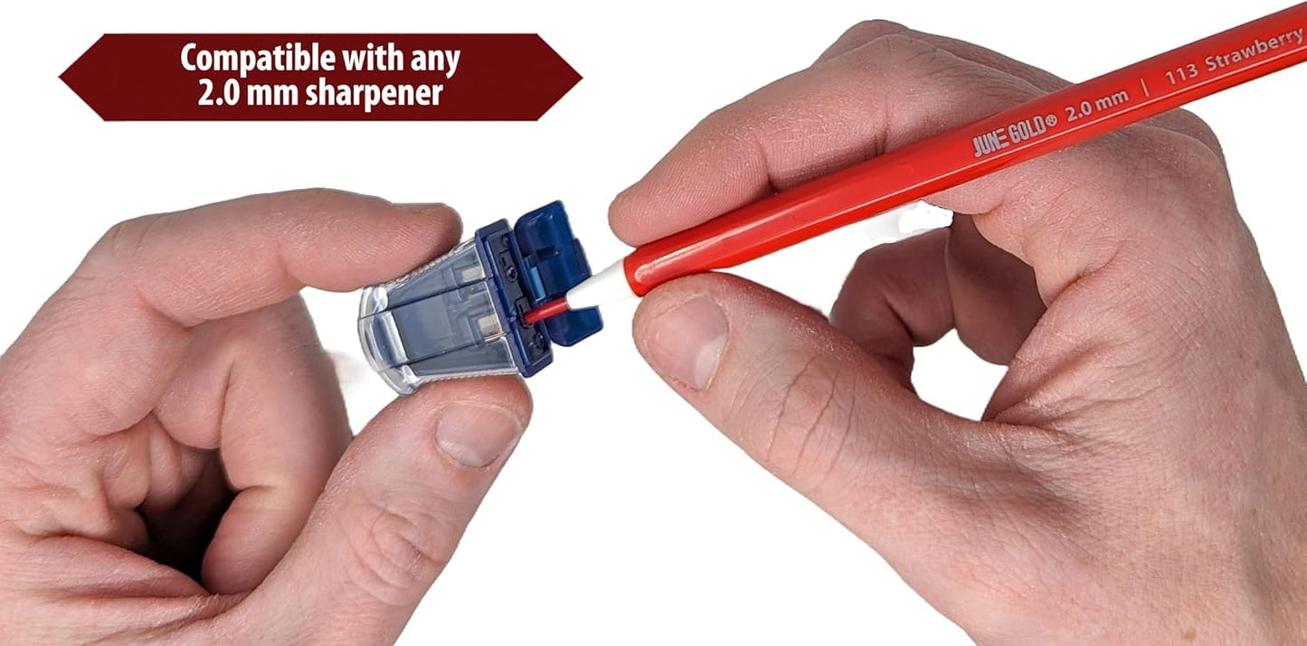 June Gold 36 Yellow (Marigold #121) Colored 2.0 mm Lead Refills, Bold Thickness for Heavy Use, Break Resistant with a Convenient Dispenser