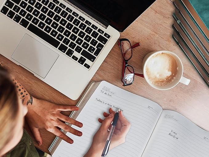 Thick Lined Journal Notebook with Pen, 360 Pages 100gsm Paper, Brown Sprayed Edge, Journal for Writing B5 Ruled Notebook ,Leather Hardcover,Perfect for Work, Office or School, 7.8'' x 10'' Dark Green