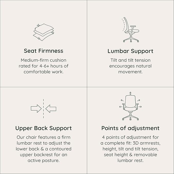 Branch Daily Chair - Computer Office Chair with Swivel, Lumbar Rest, and Adjustable Armrests - Sustainable, Stylish Mesh, & Adjustable Armrests - Comfortable Seating for Improved Posture - Black