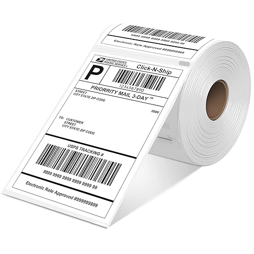 L LIKED 3300 PCS 4"x 6" Direct Thermal Labels White Perforated Shipping Label, Compatible with DYMO 4XL 1744907,Zebra, Rollo, Jadens, Nelko, 220 Labels per Roll, 15 Rolls