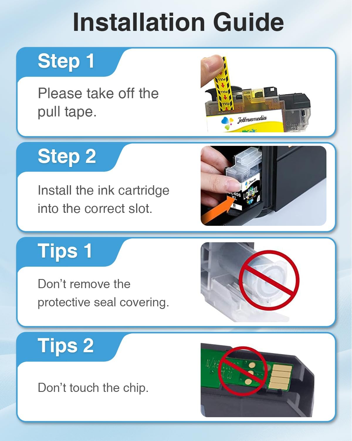 LC406XL Ink Cartridges Compatible with Brother LC406XL LC 406 XL High Yield Work with Brother MFC-J4335DW MFC-J4535DW MFC-J5855DW MFC-J6955DW MFC-J6555DW Printer (4 Pack, Black, Cyan, Magenta, Yellow)