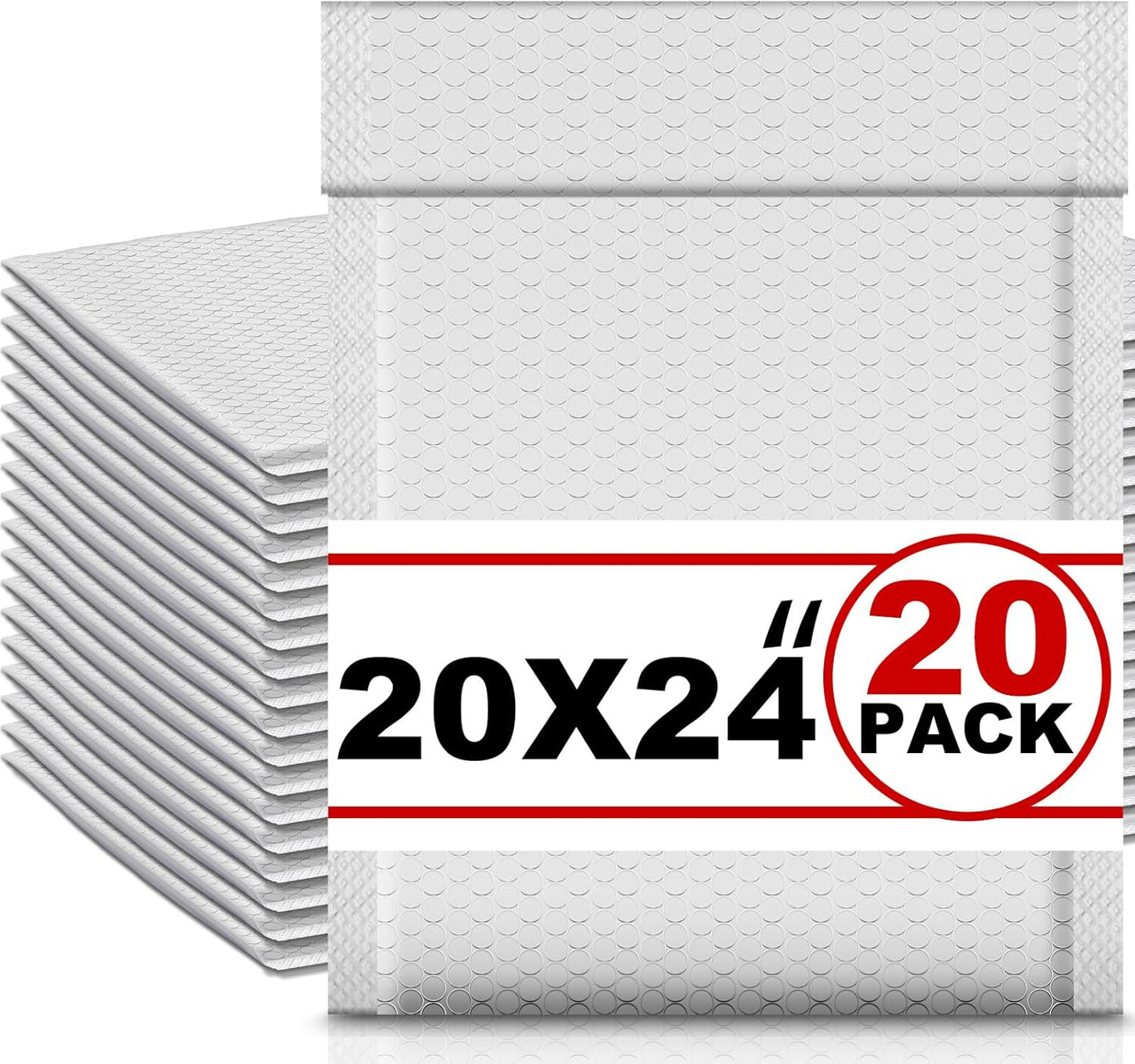 Ireer 20 Pack Extra Large 20 x 24" Bubble Mailers Poly Padded Envelopes Cushioned Mailing Envelopes Bubble Padded Mailers Self Adhesive Waterproof Shipping Bags for Business Christmas Gift Packaging
