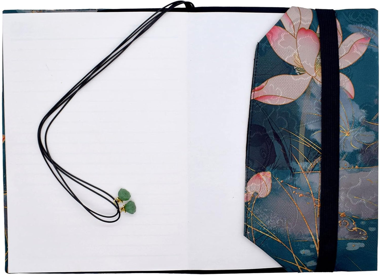 BLBMH A5 Book Covers for Paperbacks Book Cover for Privacy Fit for 5.5x8.3 inch Adjustable Book Sleeve Cover for A5 Diary Books Fabric Softcover Protector for Notebook - Lotus B