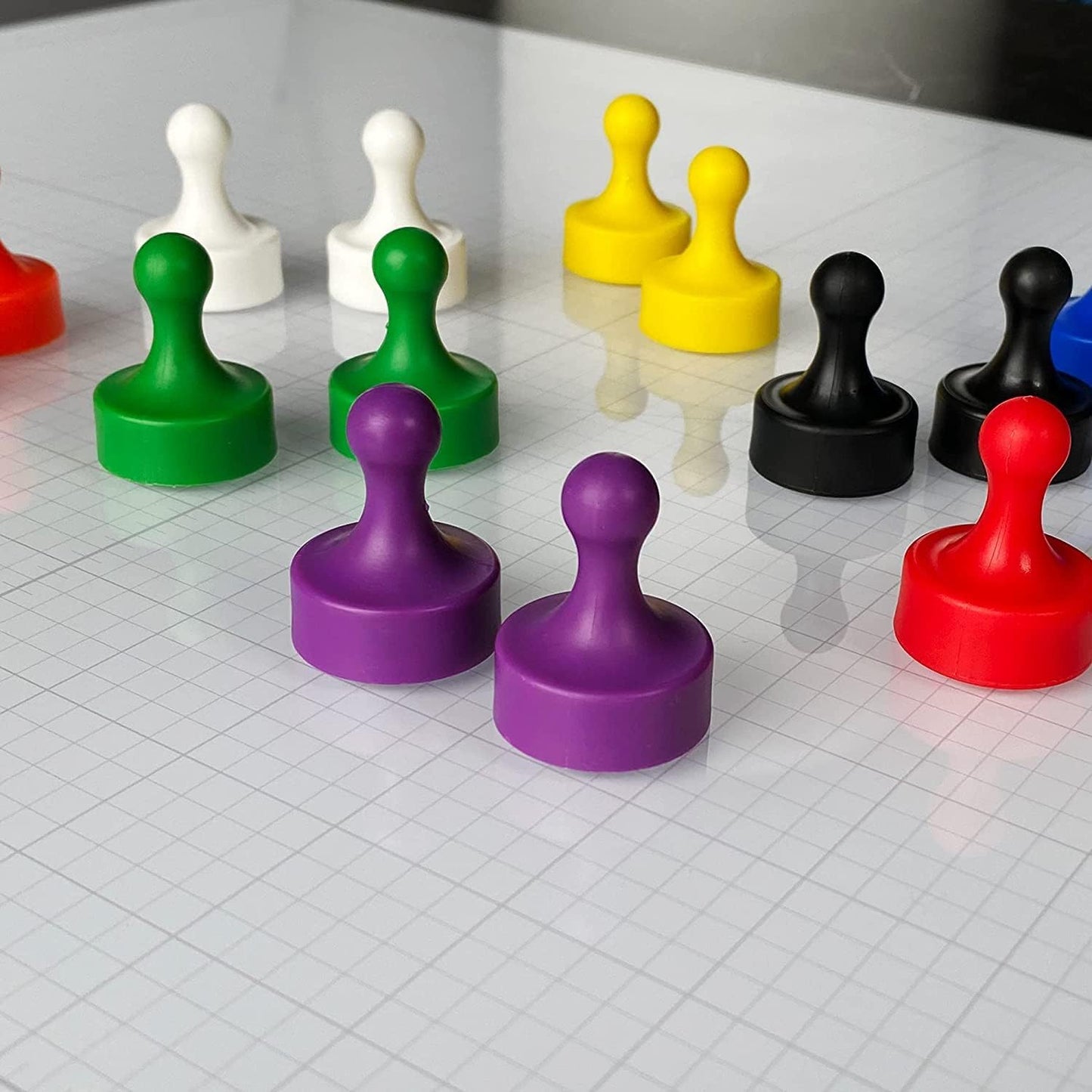 GLASSBOARD STUDIO Powerful Neodymium Magnets, Pawn-Shaped - Strong Fridge/Refrigerator and Whiteboard Magnet, Ideal for Office, Kitchen, Crafts - Rare Earth, Heavy Duty (3, Citrus Green)