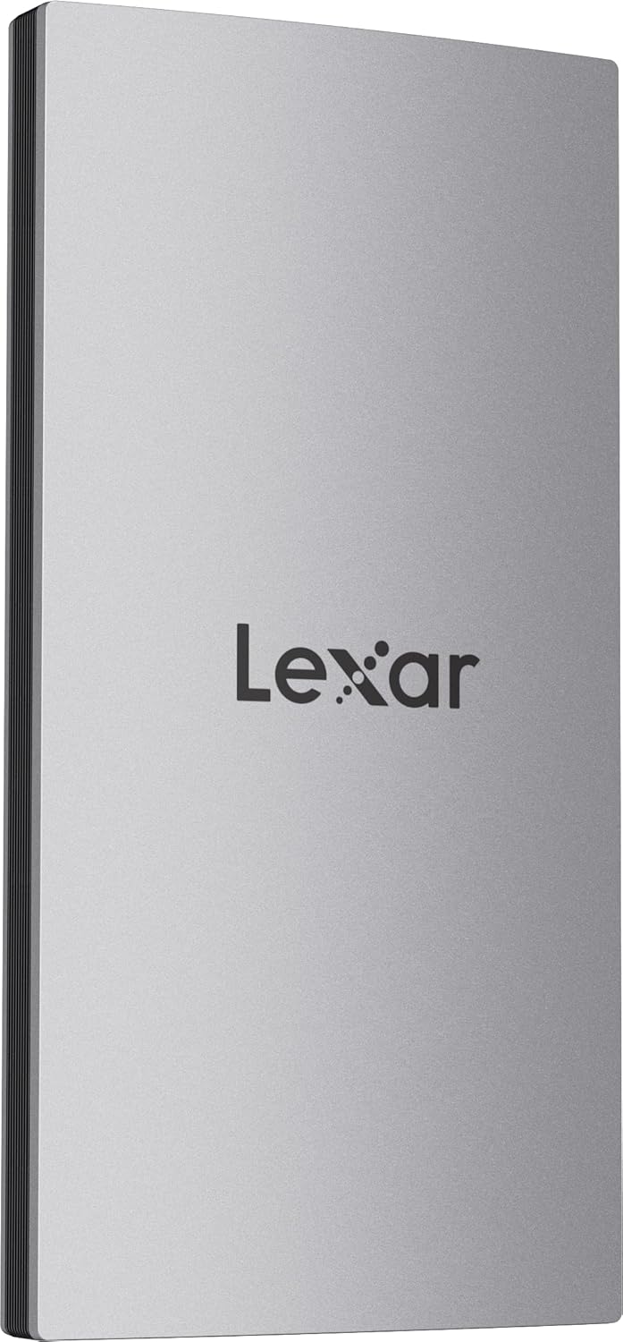 Lexar 2TB ES3 Portable SSD, Up to 1050MB/s Read & 1000MB/s Write, Compatible with PC & Mac, Tablets, Smartphones, External Solid State Drive, Silver (LES3XXX002T-RNSAU)