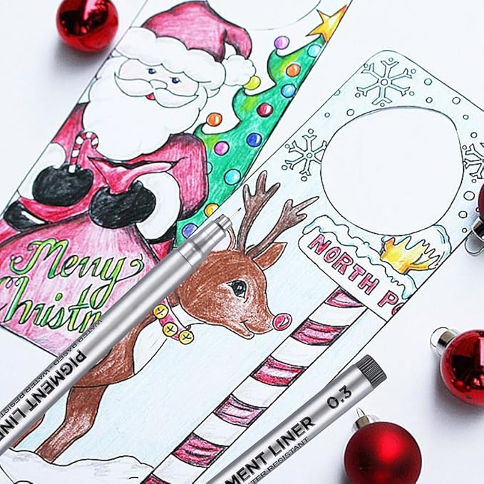 Dyvicl Micro-Pen Fineliner Pens, Black Pigment Liner Multiliner Archival Ink Micro Fine Point Pens for Drawing, Sketching, Journaling, Doodling, 9 Pack