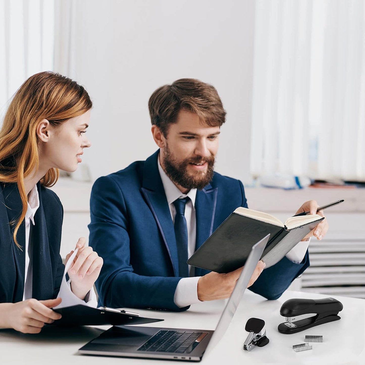 Deli Stapler Value Pack, Desktop Standard Staplers, 20 Sheet Capacity, Includes Staples & Staple Remover, Black