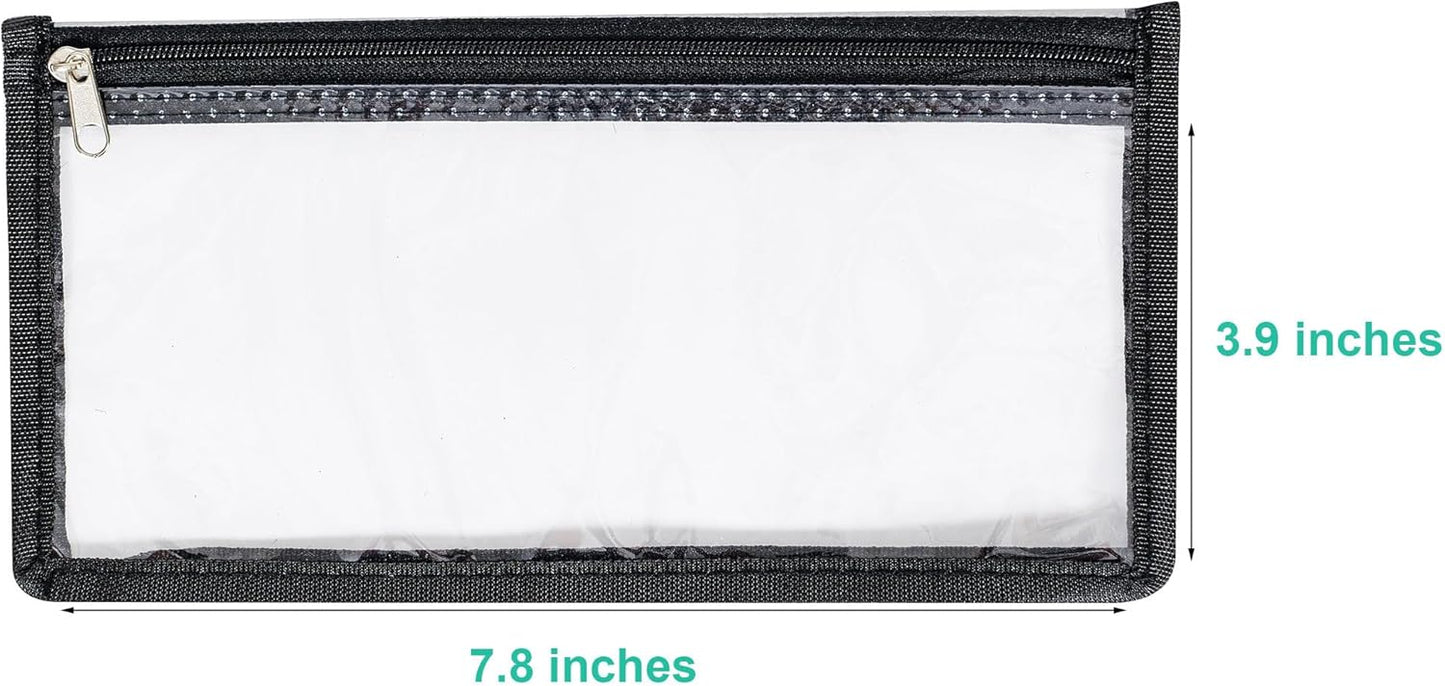 3.9 x 7.8 Clear Cash Register Money Pouch Bank Deposit Bag Check Wallet 20 Pack Zipper Closure