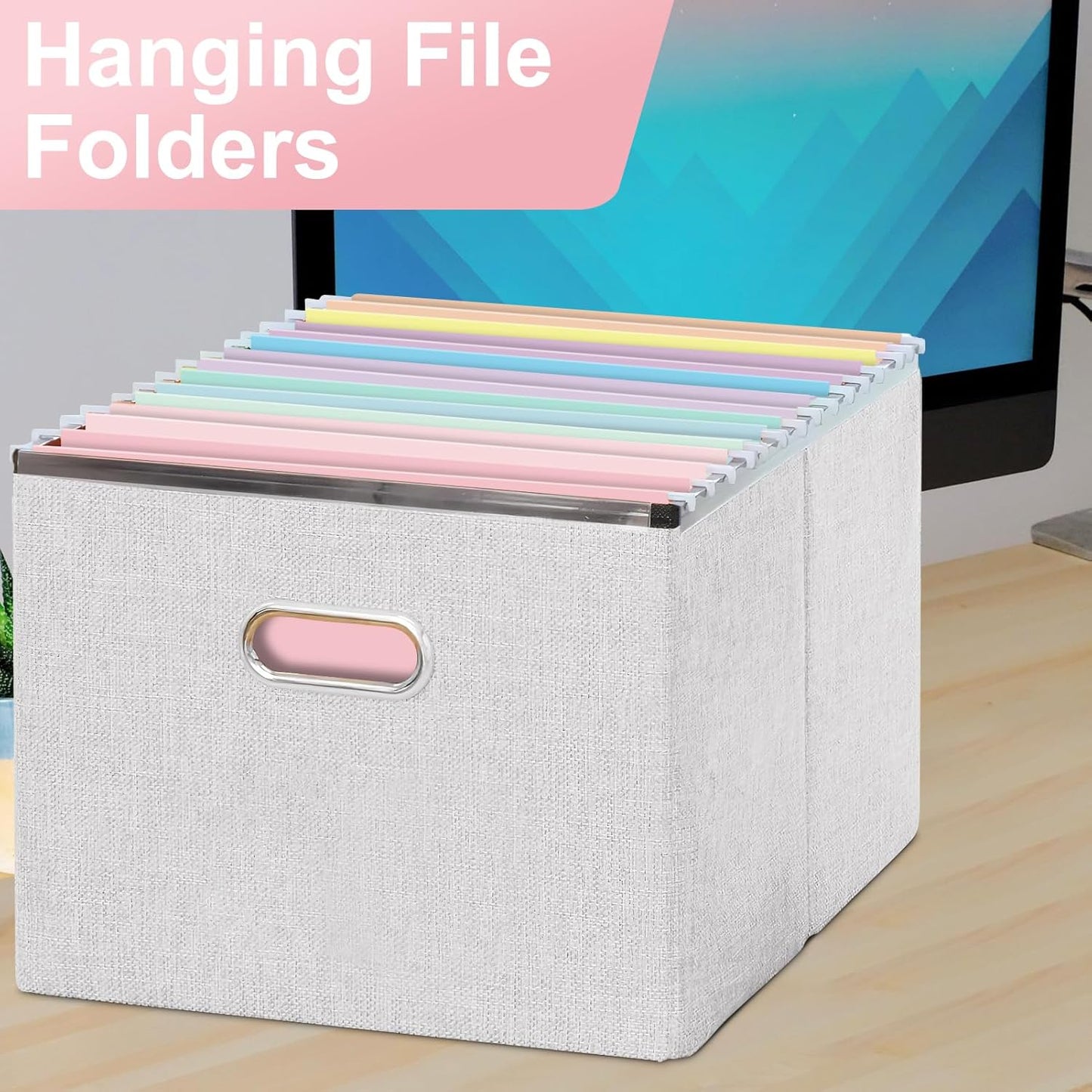 Hanging File Folders, 50 Pack Letter Size Hanging File folders with 1/5-cut Tabs, Stay Organized for Your Home and Office Bulk File, Documents and Paper, Macaron 10 Colors