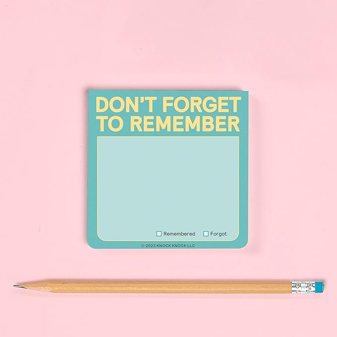 8-Count Knock Knock Don't Forget to Remember Sticky Note Pad, to Do List Notes, 3 x 3-Inches, 100 Sheets Each