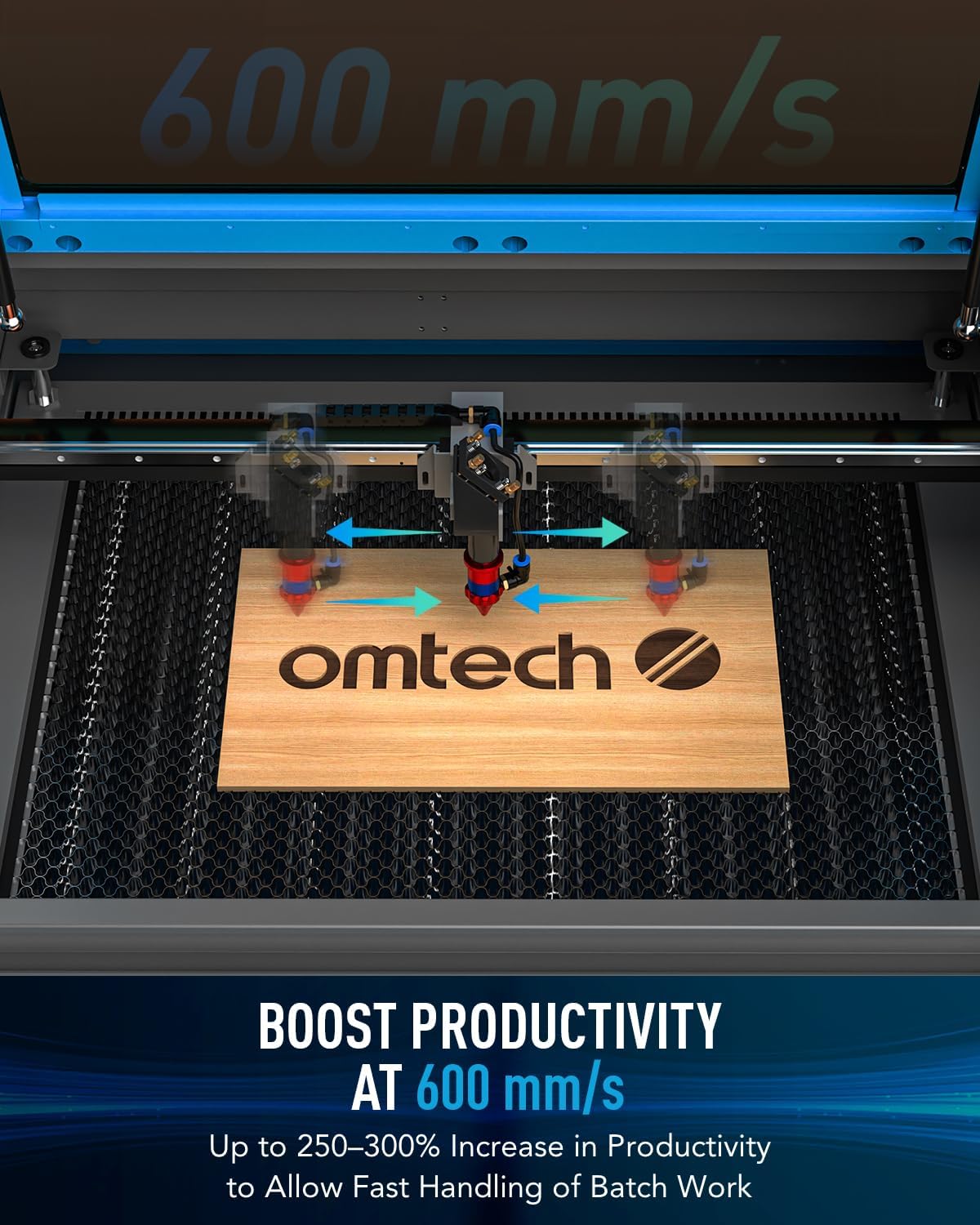 OMTech 90W CO2 Laser Engraver with LightBurn & Water Chiller, 20"x28" Laser Engraving Cutting Machine with Autofocus Autolift 4 Way Pass Air Assist, Commercial Laser Cutter for Wood Glass Acrylic More
