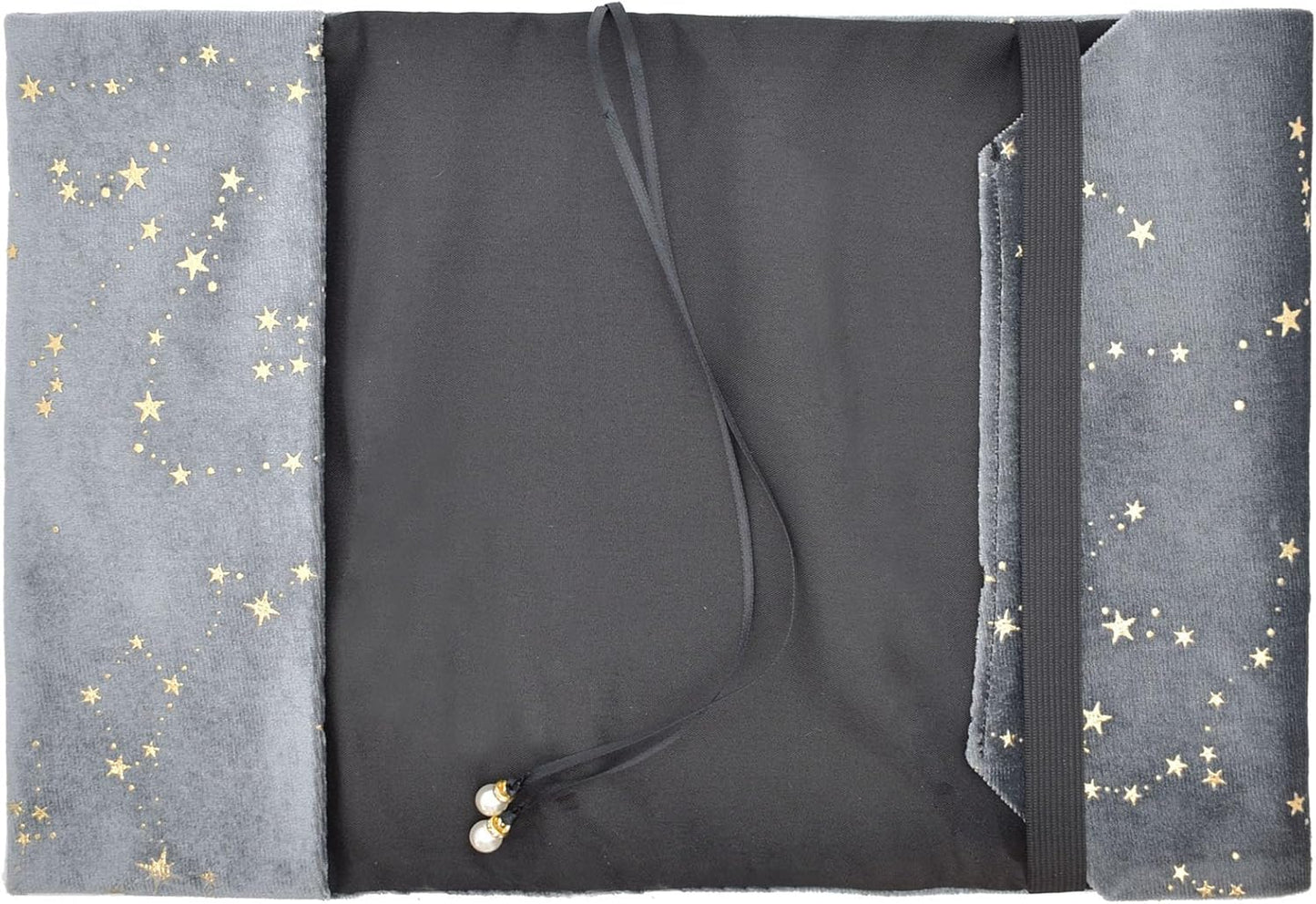 BLBMH Book Covers for Paperbacks Fit for 5.5x8.5 inch Adjustable Book Jacket for Women Book Lovers Gifts Soft Cloth Protector for Bible Novels Notebook Journal - Stars Grey 8.5in