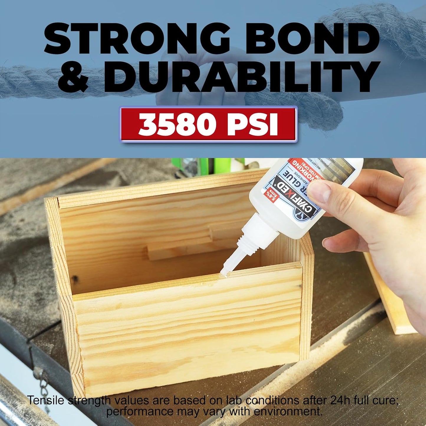 Wood Super Glue 113.6g 4oz, Clear Instant Medium Cyanoacrylate Adhesive Liquid for Woodworking Wooden Crafts Furniture Repairs, All Purpose Strong CA Glue for Metal Glass Plastic Ceramic Leather