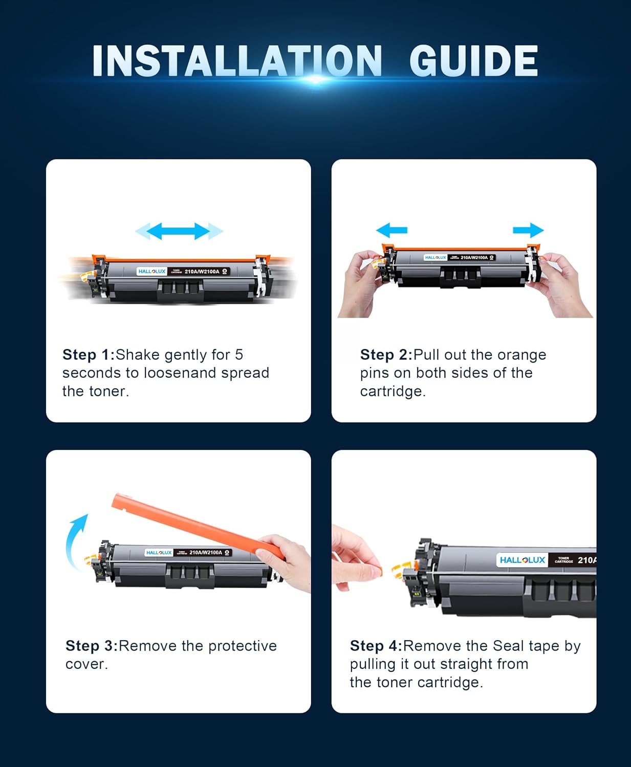 HALLOLUX for 210A Toner Cartridge Black 2 Pack (with Chip) Replacement for HP 210A Compatible with HP Color Laser MFP 4301fdw 4301fdn Pro 4201dw 4201dn Series Printer Toner (2-Black)