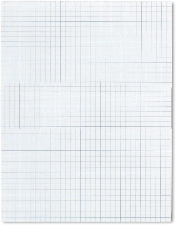 TOPS Cross Section Pad, 1 Pad, 4 Squares/Inch, Quadrille Rule, Letter Size, White, 50 Sheets/Pad, 1 Pad (35041)