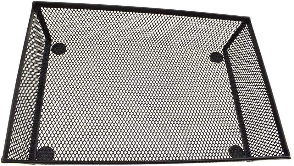 HAHIYO Stackable Mesh Tray Cup 9 x 6 x 2 inches Sturdy Container for Desk Drawer Organizer Collection for Home Office School kitchen Soft Foam Feet No Sharp Edges 1 Pack Black