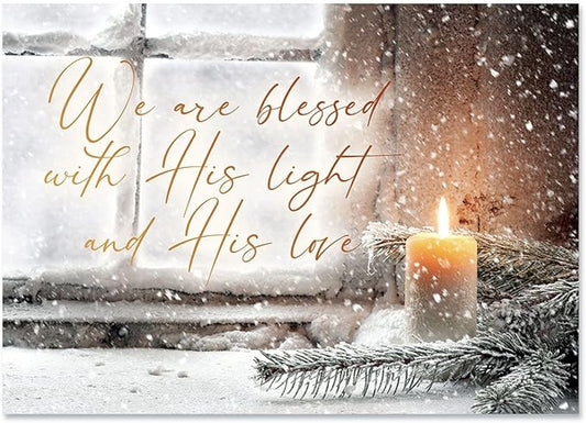 Current Let Your Heart Be Light Personalized Christmas Greeting Cards Set - Set of 18 Large 5 x 7-Inch Folded Cards, Themed Religious Holiday Card Value Pack, Envelopes Included