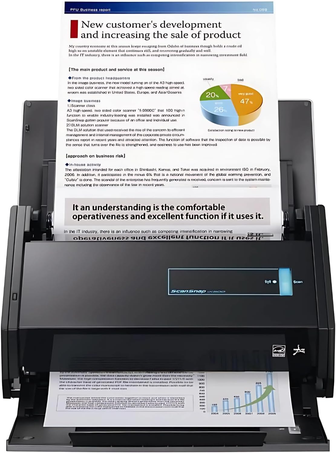 Fujitsu ScanSnap iX500 Scanner Bundle - High-Speed Document ScanSnap iX500 for Home/Office Use - Wireless Connectivity - Mac/PC Compatible - Automatic Document Feeder - Compact Design (Renewed)