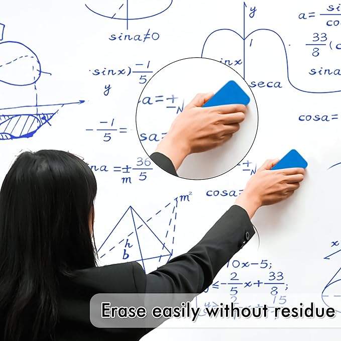 Dry Erase Markers, 100 Bulk Pack Blue Whiteboard Markers with 2 Eraser, Fine Point Dry Erase Markers Perfect For Writing on Whiteboards, Dry-Erase Boards,Mirrors for School Office Home