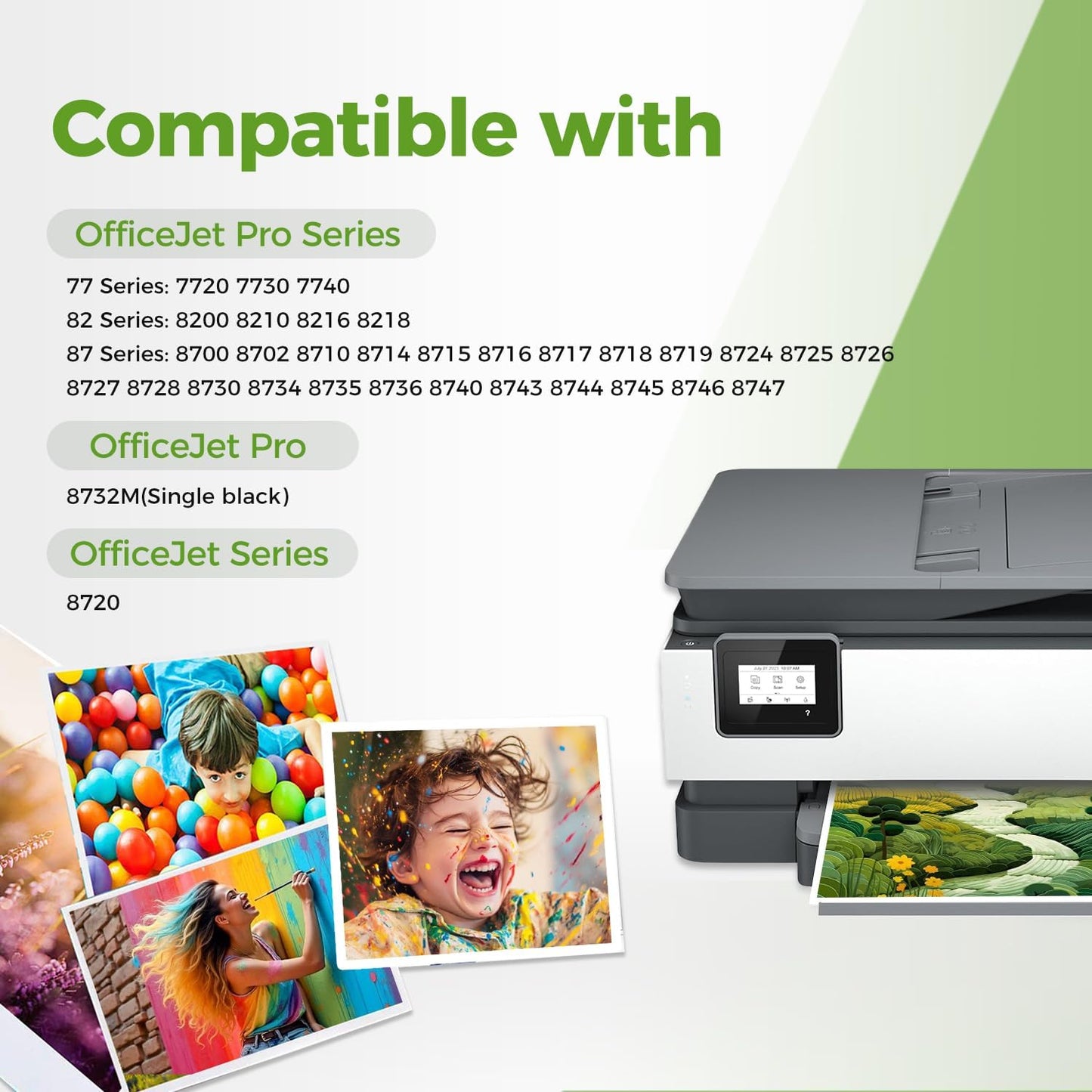 952XL Ink Cartridges Combo Pack Compatible for HP 8710 7740 Printer for HP 952 XL Black Color for HP952 OfficeJet Pro 8720 8725 8210 8715 8702 8740 7720 8730 8216 8700 Black Cyan Magenta Yellow 4 Pack