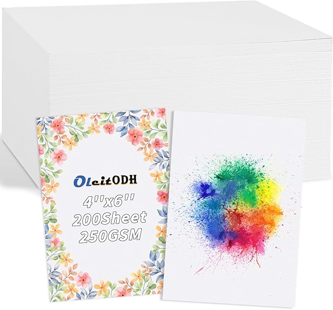 4" x 6" Cardstock Paper 200 Sheets Index Cards White Cardstock, 92lb/250gsm Thick Paper Card Stock White Blank Cardstock Thick Printer Paper Cardstock for Greeting Cards, Postcards, DIY Cards