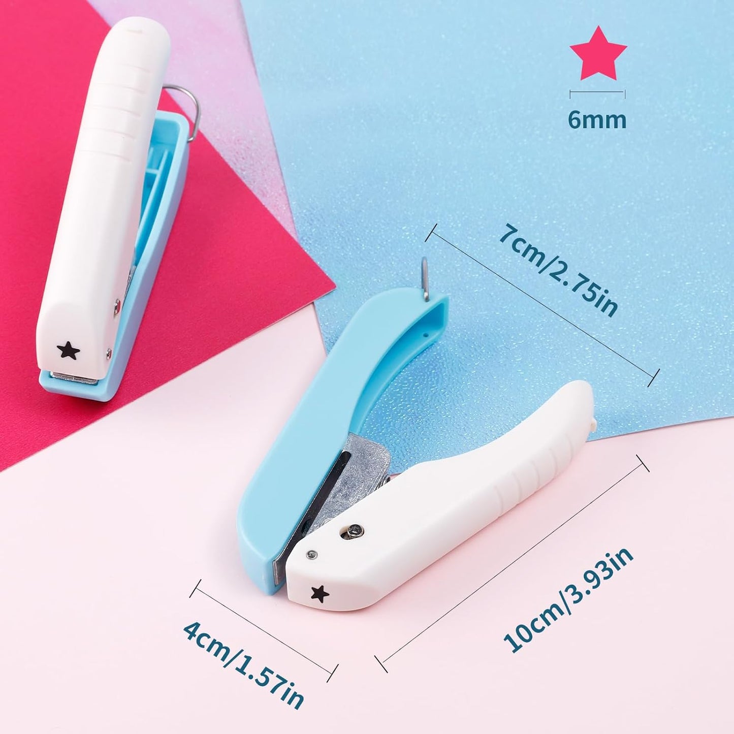 UCEC Star Hole Punch Small Hole Puncher, 1/4in Single Hole Punch, Handheld Hole Paper Punch Puncher for Craft Paper Tags Clothing Ticket DIY Scrapbook Tool