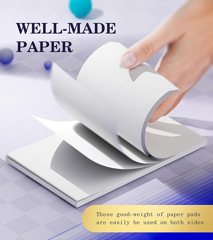 Note Pads 3x5 Small Memo Pads, 12 Pack Server Note Pads, Scratch Pads 3x5, Mini Note Pads White Paper 3x5'', 50 Sheets per Blank Note pads 3x5, Small Writing Pads 3X5 for Office School Home Supplies