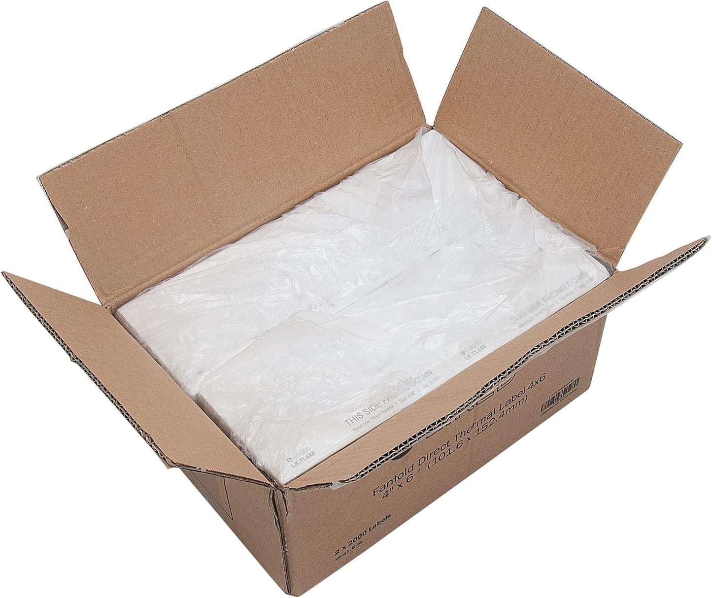 L LIKED 4000 Fanfold 4" x 6" Direct Thermal Labels, with Perforated line for Thermal Printers - Compatible with Zebra & Rollo Printer