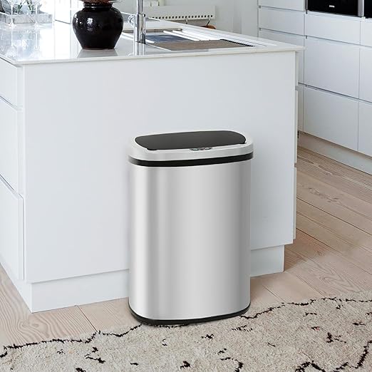 PayLessHere 13 Gallon Automatic Kitchen Trash Can, Touchless Stainless Steel Garbage Can with Lid for Kitchen & Office Waste Bin 50L