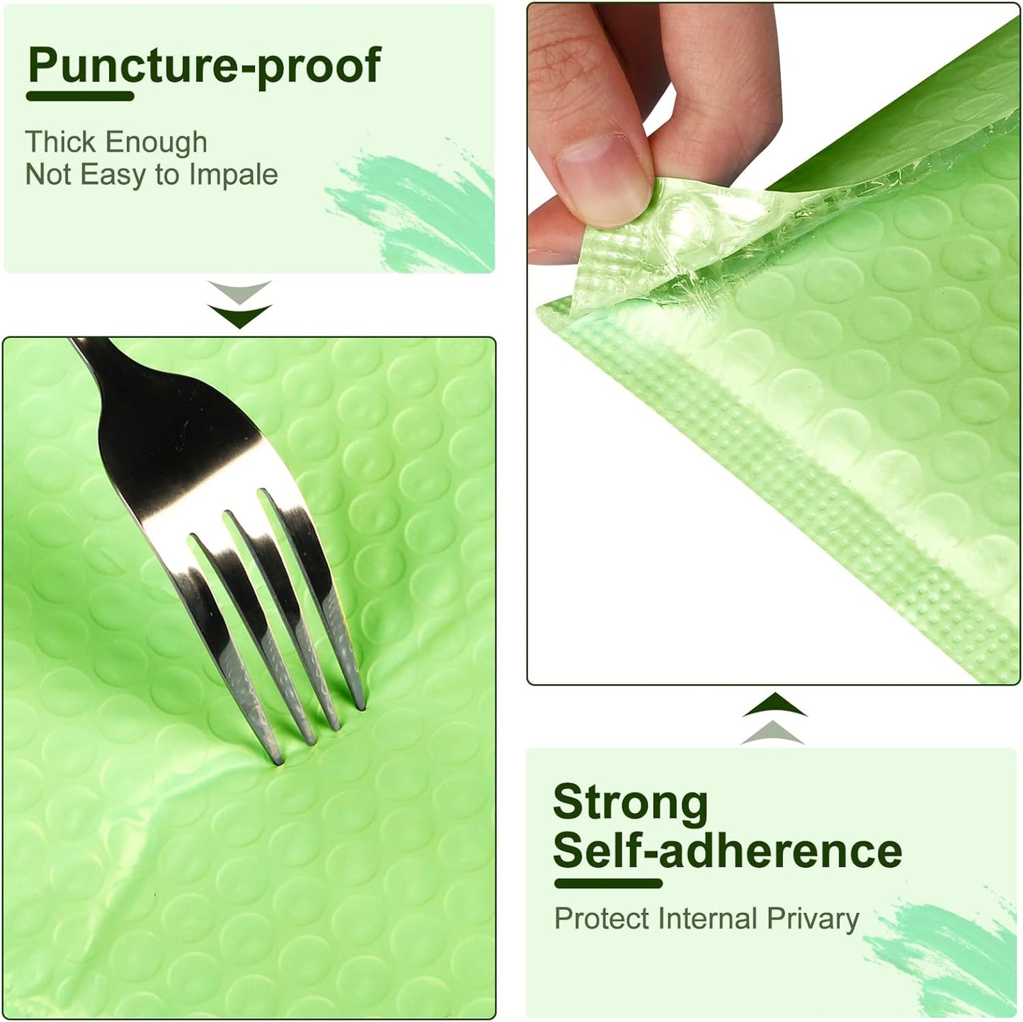 10.5x16 Poly Bubble Mailers #5 Padded Envelopes, 25Pcs Self Seal Mailing Envelopes Bubble Padded Mailers (Light Green)