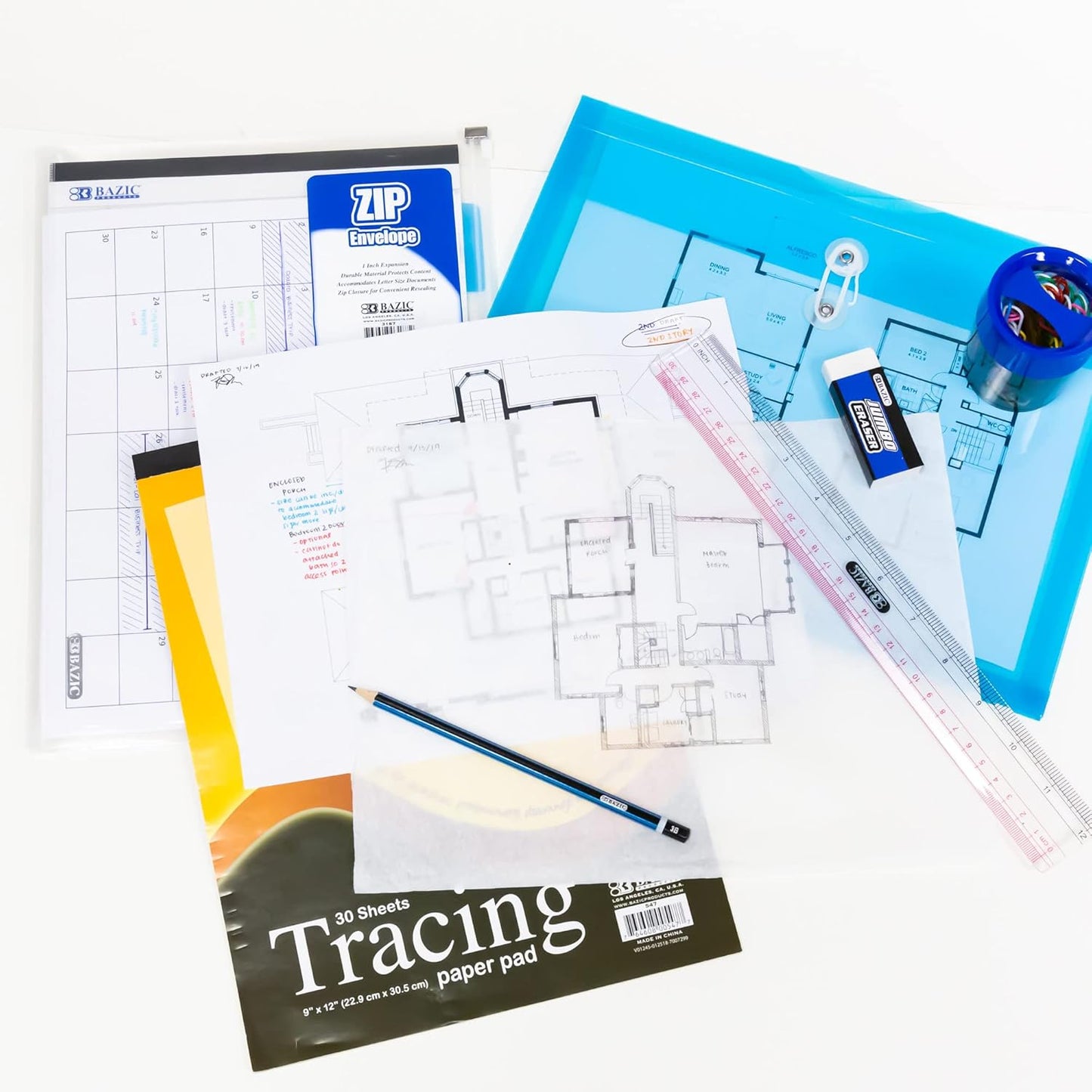 BAZIC Claro 12" (30cm) Transparent Plastic Ruler