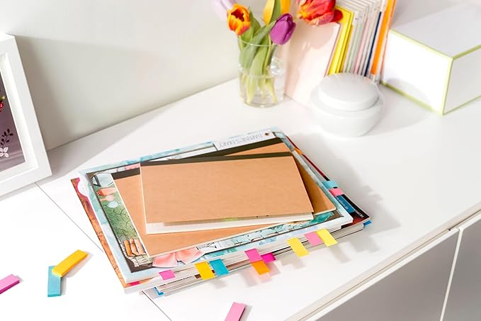 Post-it Page Markers, Assorted Colors, 1 in x 3 in, 50 Sheets/Pad, 4 Pads/Pack (671-4AU)