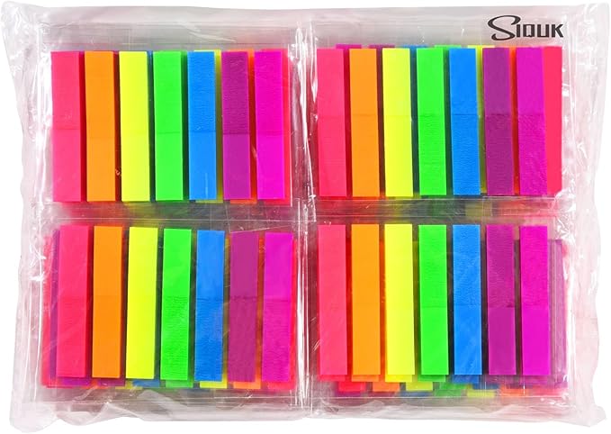 SIQUK 4200 Pieces Flag Tabs Colored Page Markers Sticky Index Tabs Page Flags, 30 Sets 7 Colors