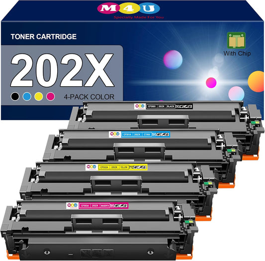 202X Toner Cartridges High Yield 4 Pack Compatible with 202X 202A Toner Cartridges, Works with Color Laser jet Pro MFP M281fdw M281cdw M281fdn M254dw M254dn(Black Cyan Yellow Magenta)
