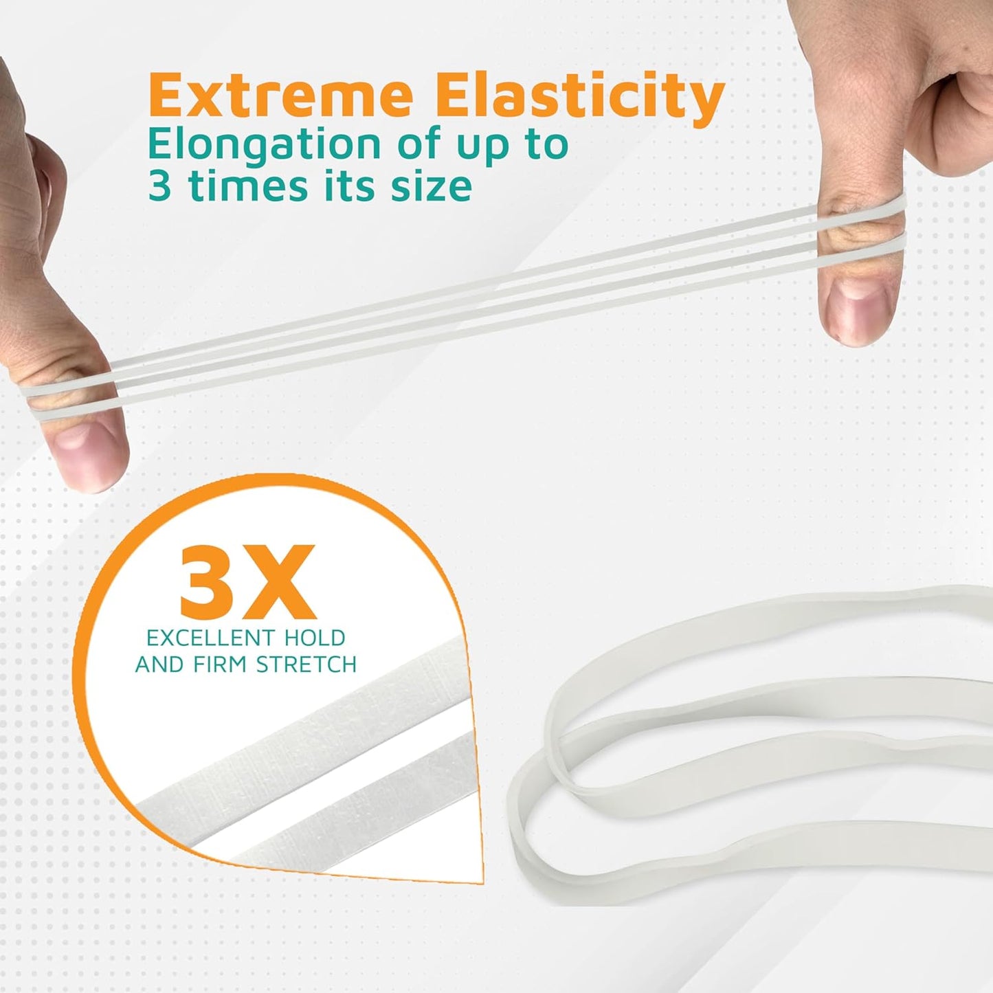 PlasticMill White Rubber Bands Size 33 (3 1/2" x 1/8") - #33 Rubber Bands Office Supplies - Strong, Elastic Bands for Crafts, Balloon Garland, Cash, File Folders (100-Pack)