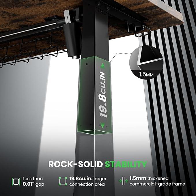 SIAGO Electric Standing Desk Adjustable - 63 x 24 Inch Sit Stand up Desk with Cable Management - 3 Memory Preset Adjustable Height Table